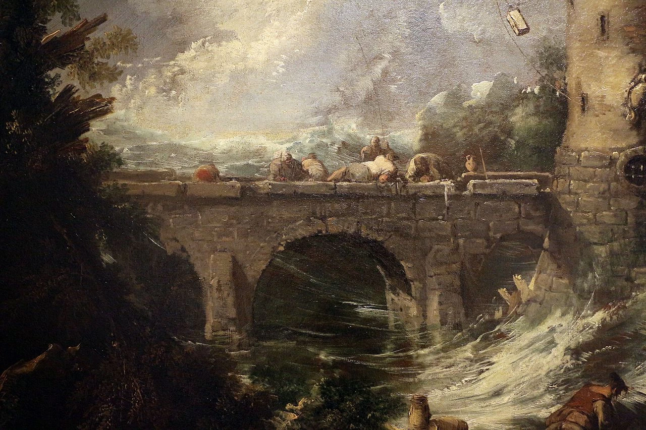 Burrasca con ponte e torre - Castello Sforzesco, Milano, dettaglio